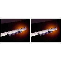 Lennox - 12M25 & 12M25  - Solid Ribbed Doors (Set) - Brushed Stainless