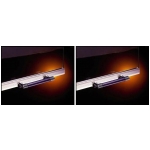 Lennox - 12M25 & 12M25  - Solid Ribbed Doors (Set) - Brushed Stainless